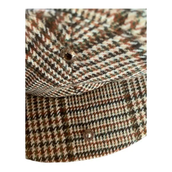 Vintage Classic Brown Plaid Flat Cap Sz L - Picture 4 of 6